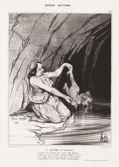Ancient History: Pl. 22, The Baptism of Achilles by Honoré Daumier