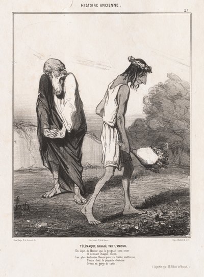 Ancient History: Telemachus Ravaged by Love, 1842 by Honoré Daumier