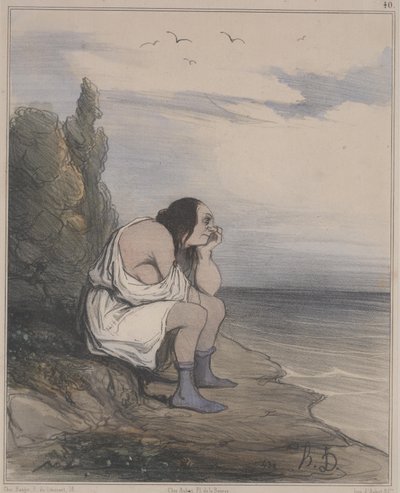 Ancient History, no. 40: The Despair of Calypso by Honoré Daumier