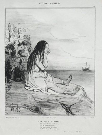 Ancient History, Plate 24: The Abandonment of Ariadne by Honoré Daumier