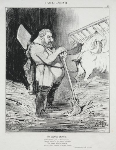 Ancient History, plate 26: The Stable of Augeas by Honoré Daumier