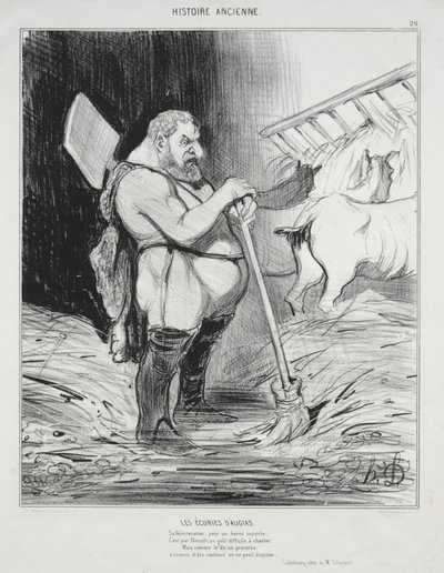 Ancient History, plate 26: The Stable of Augeas, 25 September 1842 by Honoré Daumier