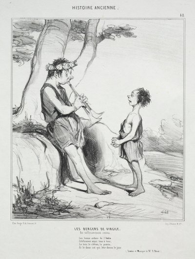 Ancient History, plate 48: The Shepherds of Virgil by Honoré Daumier