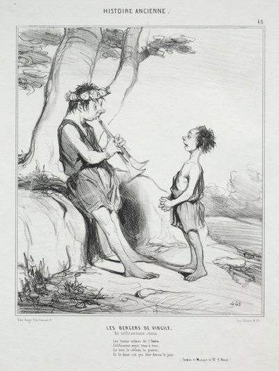 Ancient History, Plate 48: The Shepherds of Virgil by Honoré Daumier