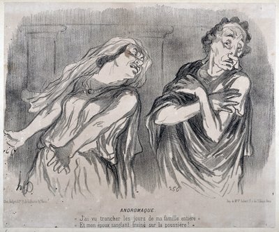 Andromaque Engraving by Honore Daumier (1808-1879) in Le Charivari. Palais Longchamp, Musee des Beaux Arts de Marseille by Honoré Daumier