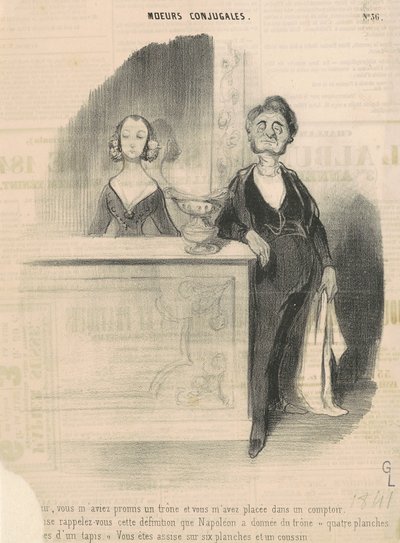 Arthur, You Promised Me a Throne... by Honoré Daumier
