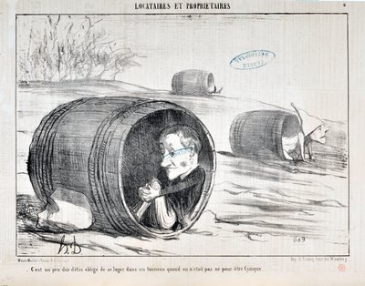 Artwork by Honore Daumier Charivari dates from 1854: Serie TENNIQUES ET OWNIRES 