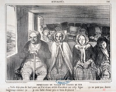 Charivari dates from 1855: Serie Actualites de voyage en railroad -Here