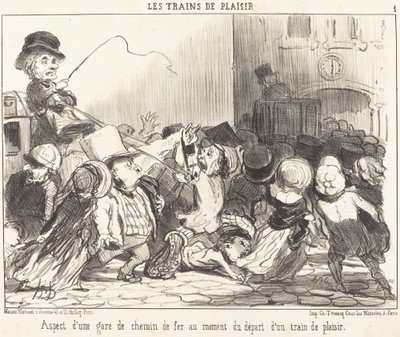 Aspect of a Railway Station... by Honoré Daumier