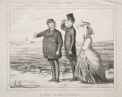 At Varenne-Saint-Maur: Behold! Here it is, my house in the country! by Honoré Daumier