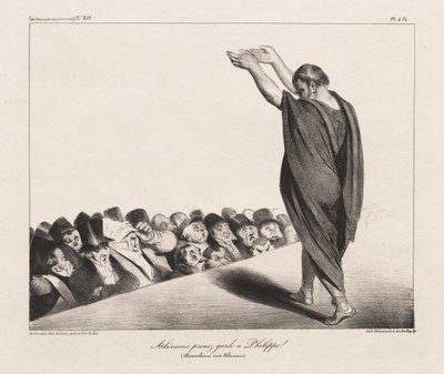 Athenians Beware of Phillip! (Demosthenes to the Athenians) by Honoré Daumier