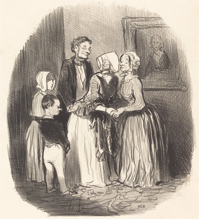 To the New Year, Visit... to Aunt Rabourdin by Honoré Daumier