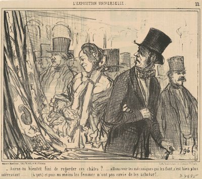Will You Soon Be Done Looking at These Shawls? by Honoré Daumier