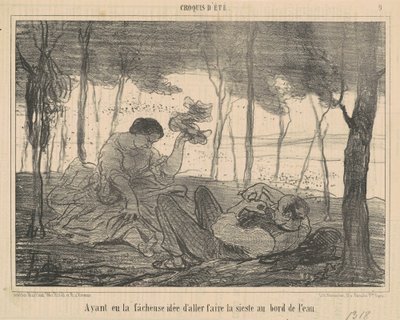 Having the Unfortunate Idea to Go... by the Water by Honoré Daumier