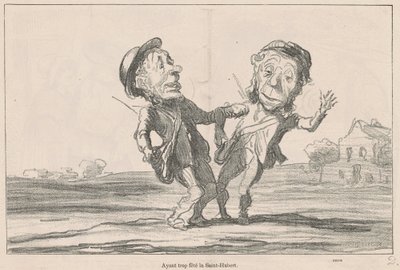 Having celebrated Saint-Hubert too much by Honoré Daumier
