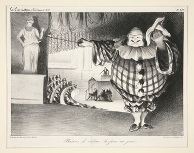 Lower the Curtain, the Farce is Over, pl. 421 from the journal La Caricature no. 201 by Honoré Daumier