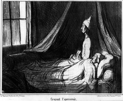 Believing to see him, caricature by Honore Daumier. 