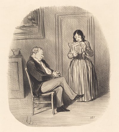 Bourgeois Having Some Chapters Read After Dinner by Honoré Daumier