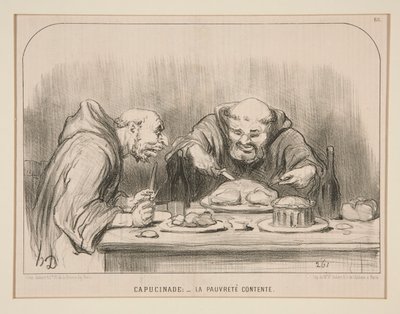 Capucinade: - Contented Poverty, #88 of Actualities by Honoré Daumier