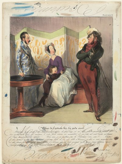 Caricaturana plate 50: Breach of Civil Code Article 24 by Honoré Daumier