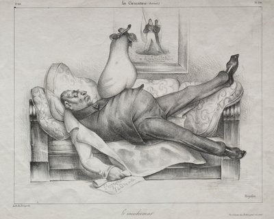 Caricature, Plate 139: The Nightmare by Honoré Daumier