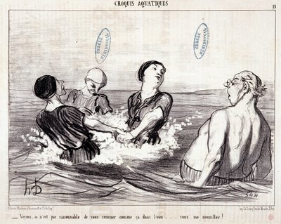 Cartoon about tourists on holiday at the sea. Series 