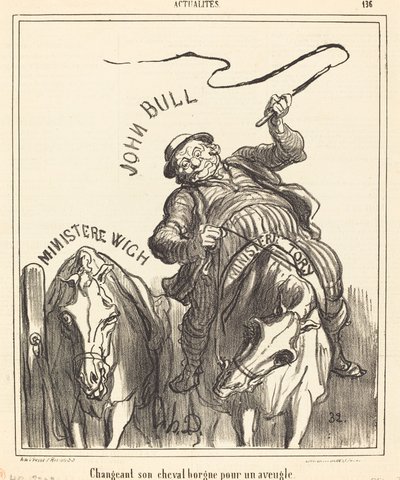 Exchanging His One-Eyed Horse for a Blind One by Honoré Daumier