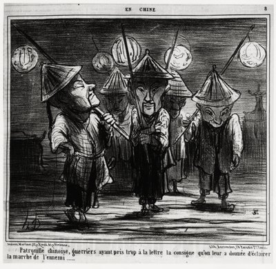 Chinese patrol, warriors having taken too literally the instructions they had been given to light the enemy