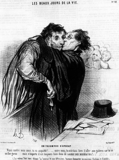 Come Against My Heart, You Are Acquitted! (Series of Cartoons on Justice by Honore Daumier, Charivari) by Honoré Daumier