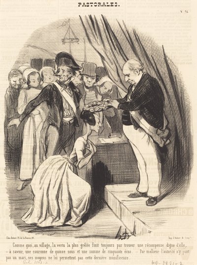 As Such, in the Village, the Most Hail-Scarred Virtue... by Honoré Daumier