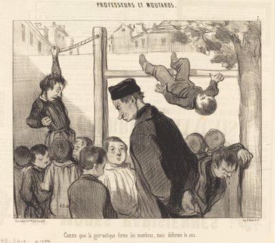 How Gymnastics Shape the Limbs by Honoré Daumier