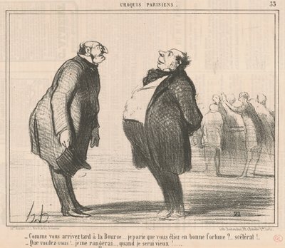 How Late You Arrive at the Stock Exchange... by Honoré Daumier