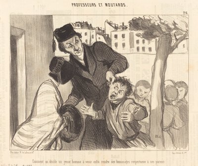 How to Persuade a Young Man to Come... by Honoré Daumier