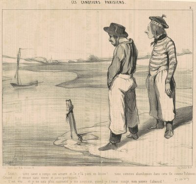 Christ! Our Canoe Has Broken Its Mooring by Honoré Daumier