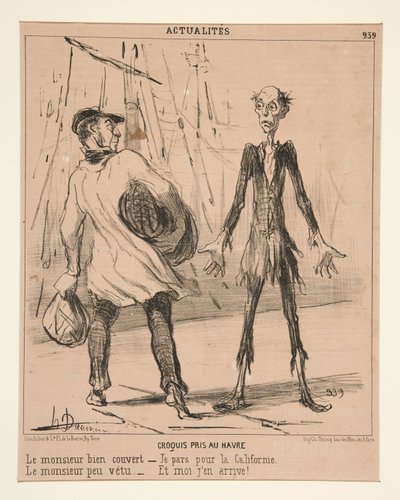 Sketch Taken at Le Havre: The Well-Covered Gentleman by Honoré Daumier