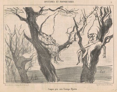 Sketches taken at the Champs Elysées by Honoré Daumier