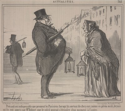 Current Events, no. 385: Essential Precaution, Paris by Honoré Daumier