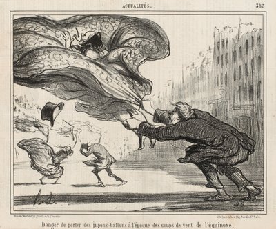 Danger of Wearing Balloon Skirts in the Equinox Winds, published April 3 by Honoré Daumier
