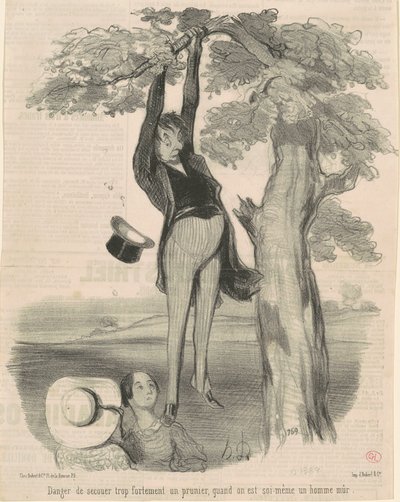 Danger of Shaking Too Hard ... A Plum Tree by Honoré Daumier