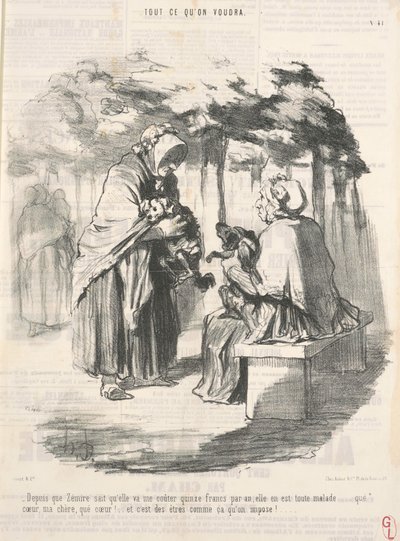 Since Zémire knows she will cost me fifteen francs ... by Honoré Daumier
