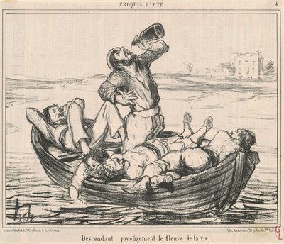 Joyfully Descending the River of Life by Honoré Daumier