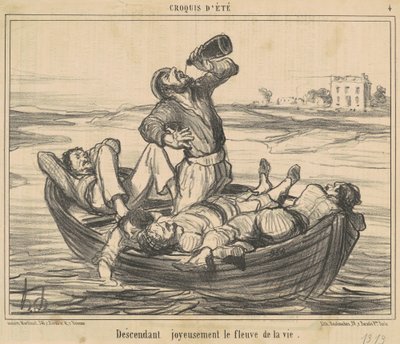 Joyfully Descending the River of Life by Honoré Daumier