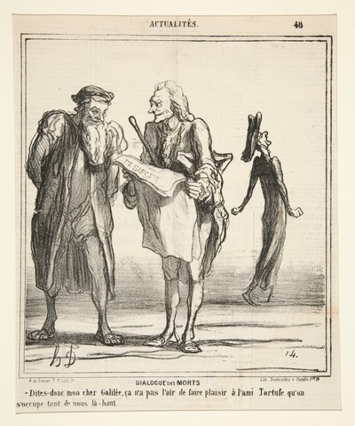 Dialogue of the Dead - Tell me, my dear Galileo by Honoré Daumier
