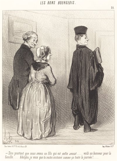 To think... we have a son who is... a lawyer... by Honoré Daumier