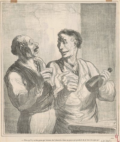To Say That There Are People Who Drink Absinthe by Honoré Daumier