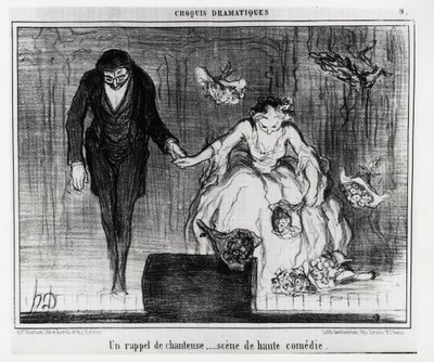 Dramatic Sketches: A Singer Reminder, High Comedy Scene (Illustration by Honore Daumier, published in Charivari, 9 January) by Honoré Daumier