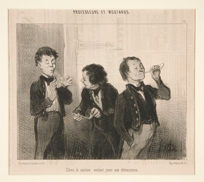 Sixth Grade Students Wanting to Play Rhetoricians, from Professors and Brats by Honoré Daumier