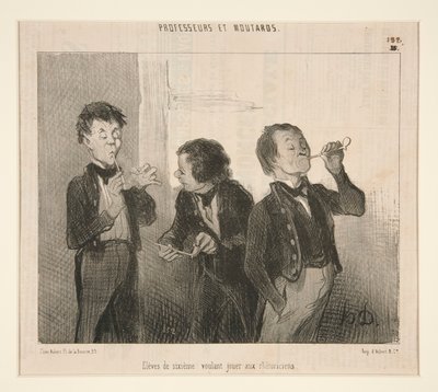 Sixth Grade Students Wanting to Play Rhetoricians, from Teachers and Brats by Honoré Daumier