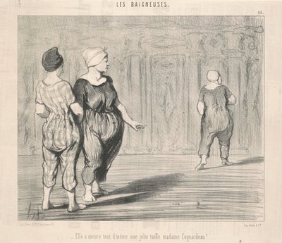She still has ... a nice figure Madame Coquardeau! by Honoré Daumier