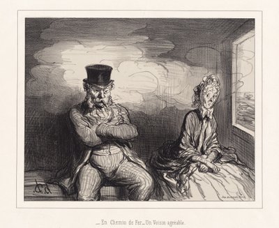 On the Railroad: A Pleasant Neighbor by Honoré Daumier
